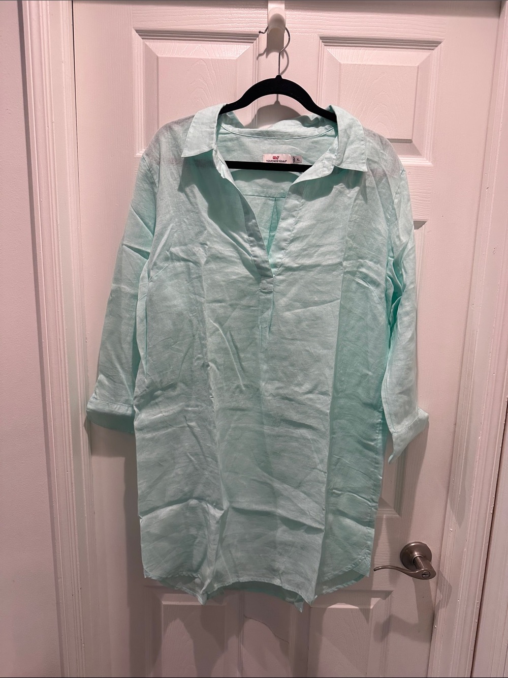 Vineyard Vines Mint Green Long Sleeve Collared Tunic Size XL NWOT